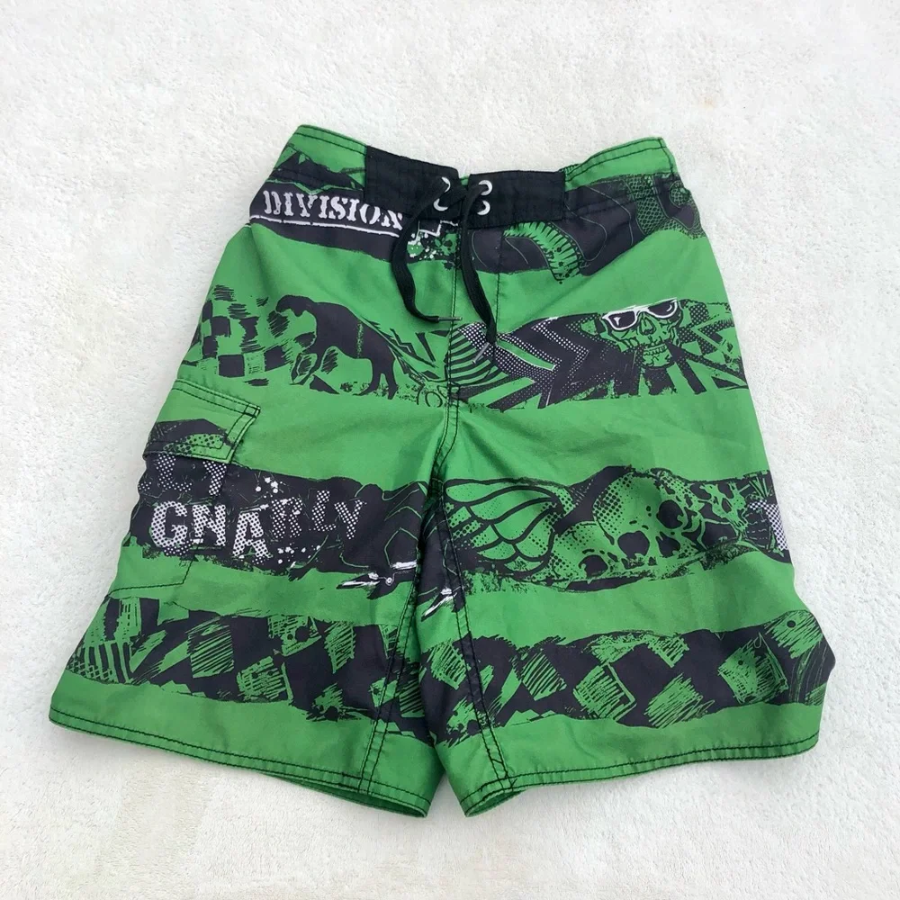 Old Navy Swim Trunks Skulls Boys Mesh-Lined Board Short Sz. 10